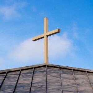 cross on top of chapel building